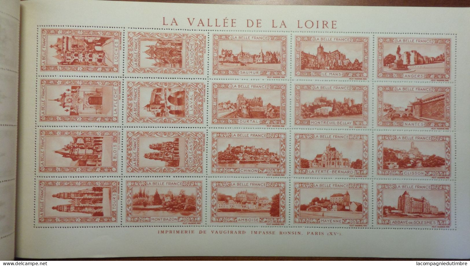 France Grand Carnet De 100 Vignettes Touristiques "La Vallée De La Loire" Touring-Club De France Neufs ** MNH. TB - Tourismus (Vignetten)