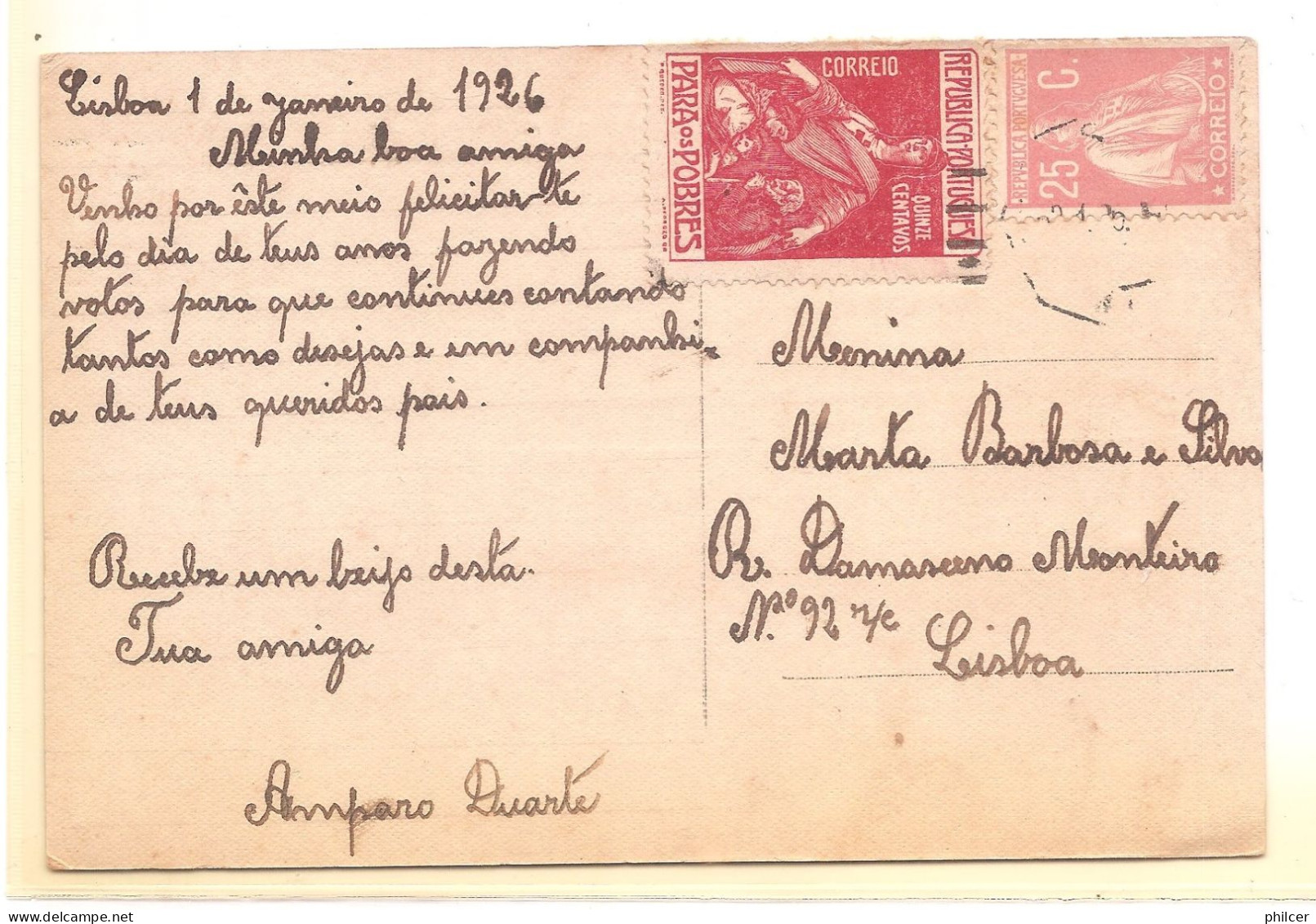 Portugal, 1926, # 255..., Lisboa-Lisboa - Storia Postale