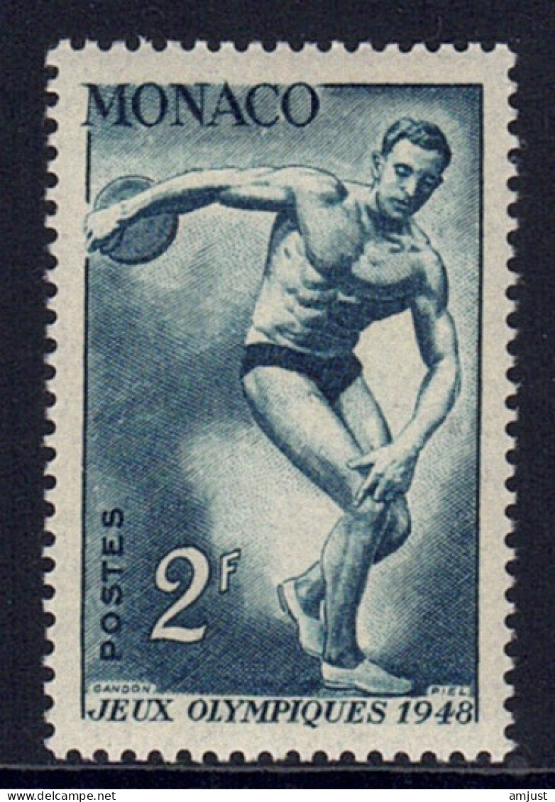 Monaco // 1948 // Jeux Olympiques De Londres , Lanceur De Disque Timbres Neufs** MNH  No. Y&T 321 - Unused Stamps