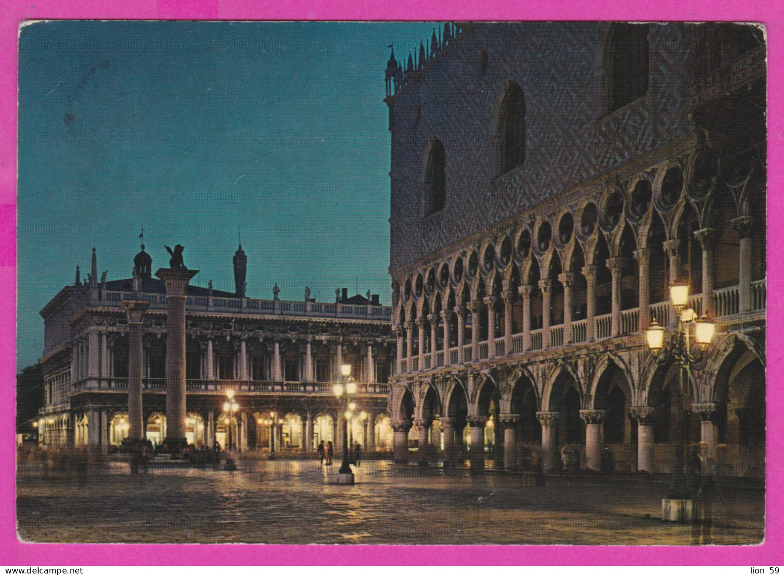 293960 / Italy - VENEZIA Piazzetta San Marco Nacht Night Nuit PC 1979 Lido Di Jesolo  USED 100+50 L Coin Of Syracuse - 1971-80: Marcofilia