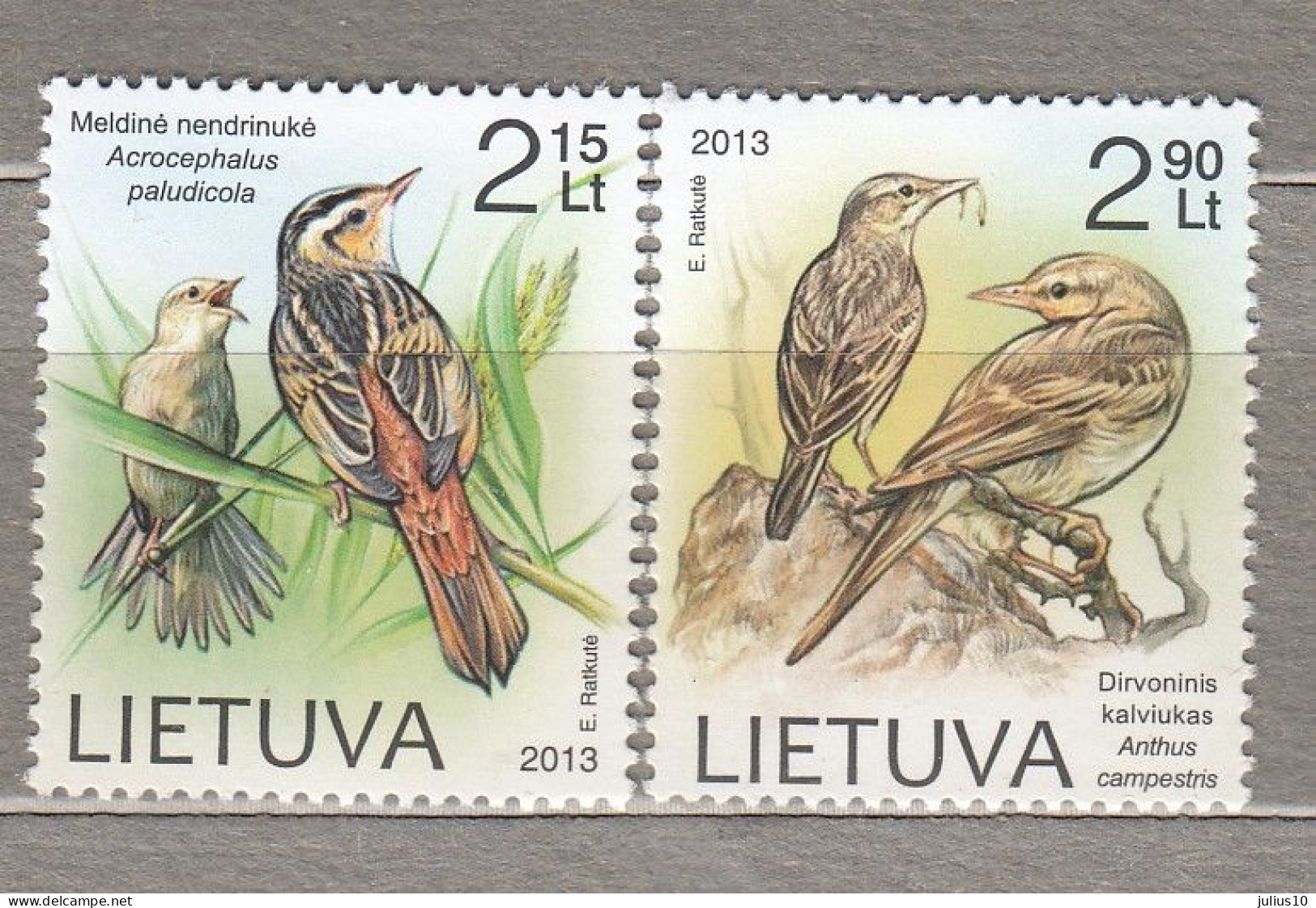 LITHUANIA 2013 Birds  MNH(**) Mi 1144-1445 #Lt833 - Lituania