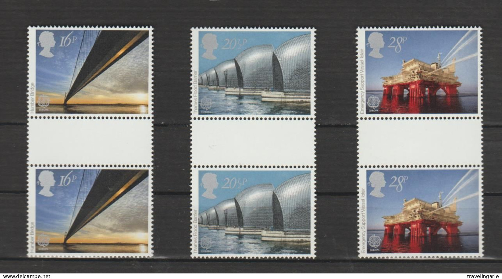 Great Britain 1983 Europe Cept Engineering Achievements Gutter Pairs MNH ** - Unused Stamps