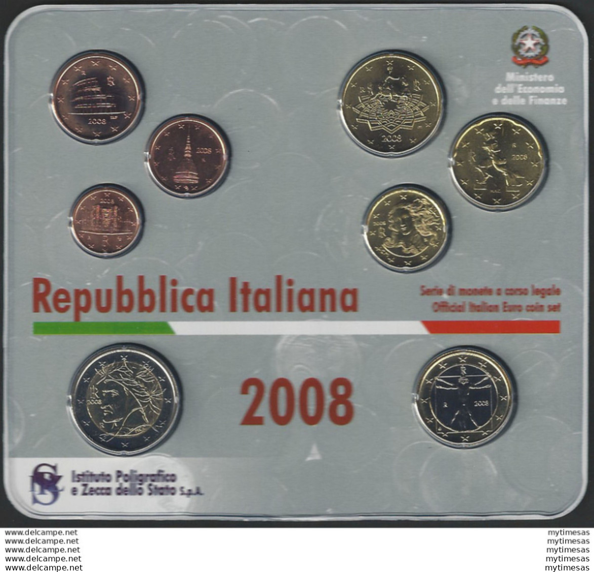 2008 Italia Divisionale 8 Monete FDC In Blister - Italien