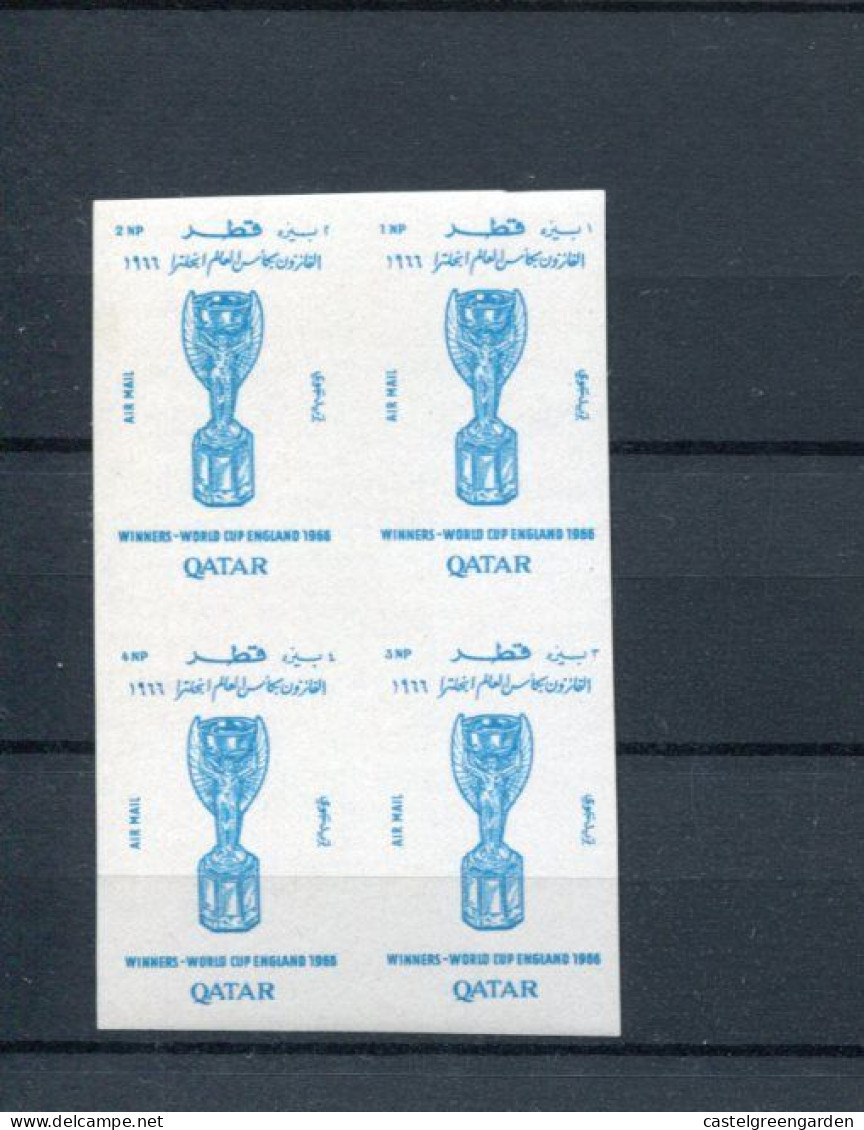 X0486 Qatar, Bloc Of 4 Stamp Imperforated 1,2,3,4,np.winner World Cup Football England 1965,Jules Rimet Cup - Qatar
