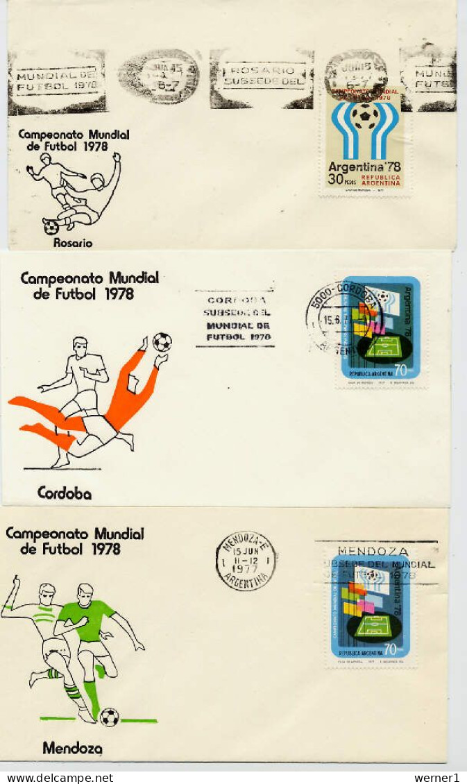 Argentina 1977 Football Soccer World Cup 5 Commemorative Covers From Participating Cities - 1978 – Argentina
