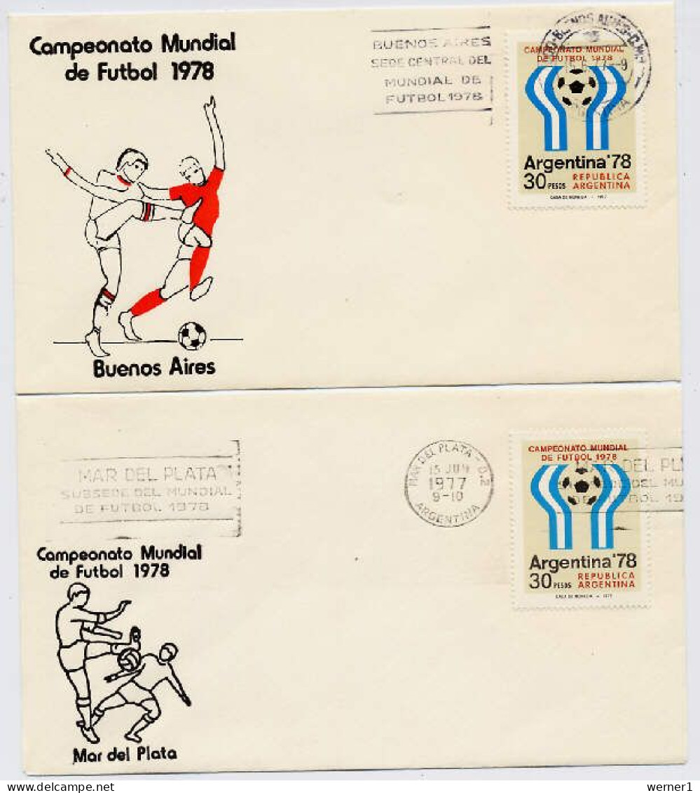 Argentina 1977 Football Soccer World Cup 5 Commemorative Covers From Participating Cities - 1978 – Argentina