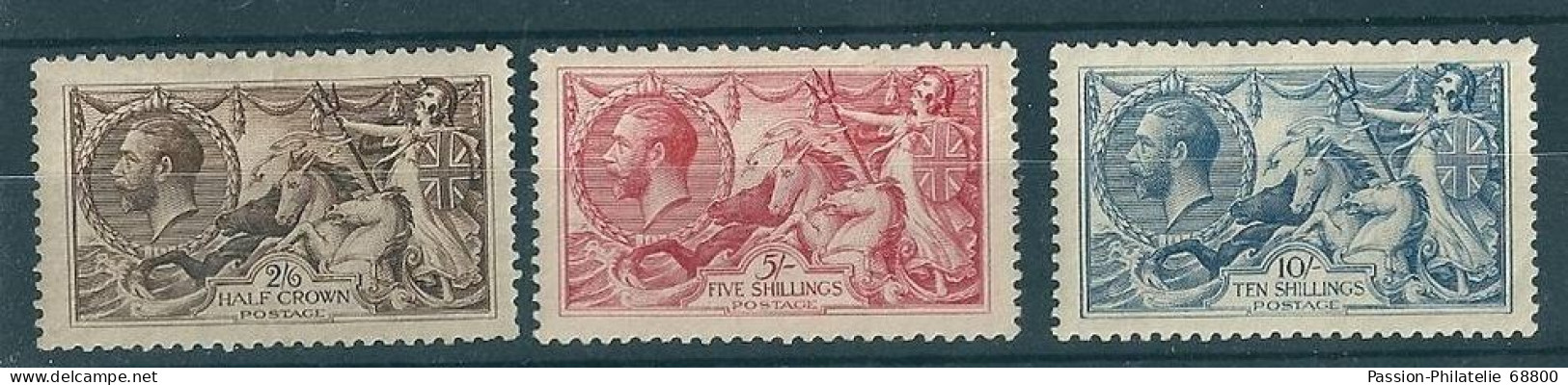 GB King George V, Sea-Horses, Set Of 3, Grossbritannien, Sg 414-17, MH - Ungebraucht