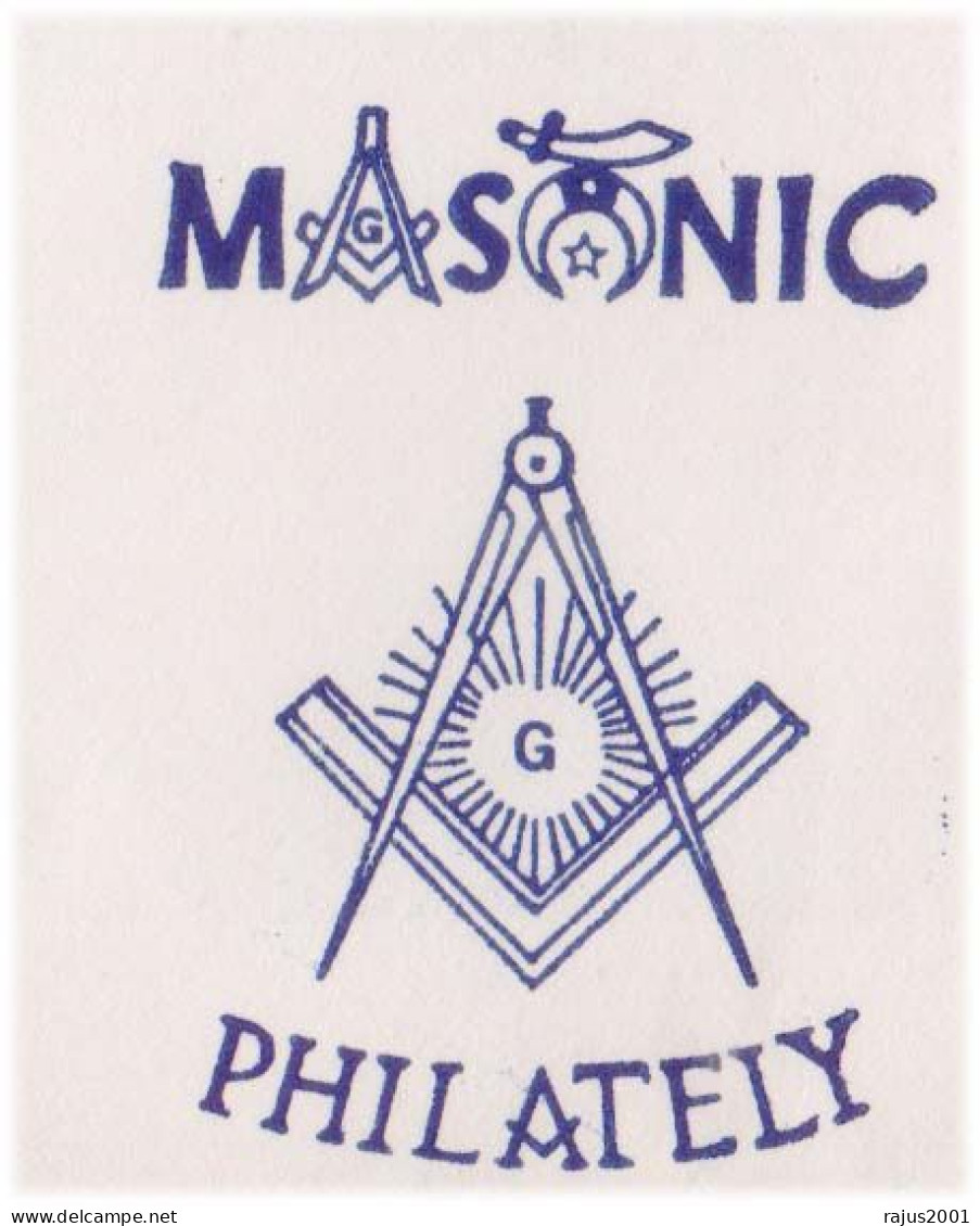 Masonic Study Unit Mailer's Postmark Permit No.1, Masonic Philately, Third Class Label, Freemasonry 1982 Cover - Vrijmetselarij