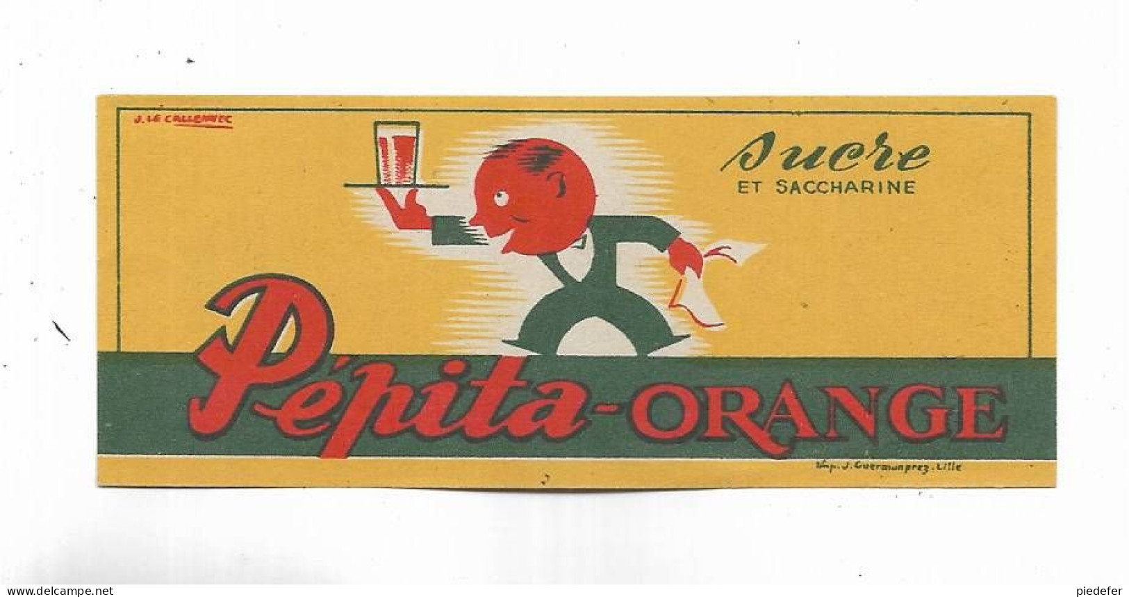 Document Publicitaire " PEPITA Orange, Sucre Et Saccharine " - Reclame