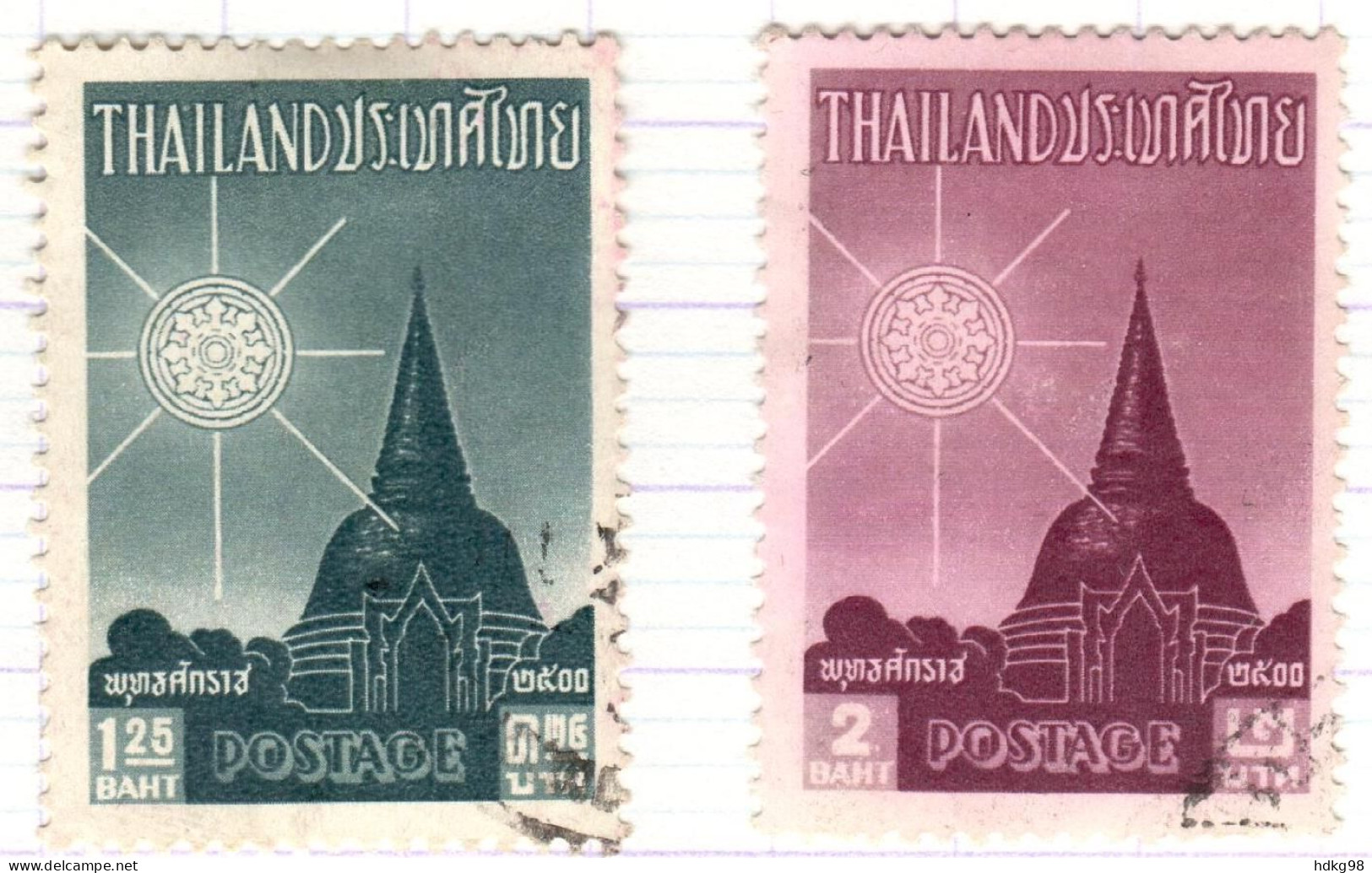 T+ Thailand 1957 Mi 338-39 Buddha - Tailandia