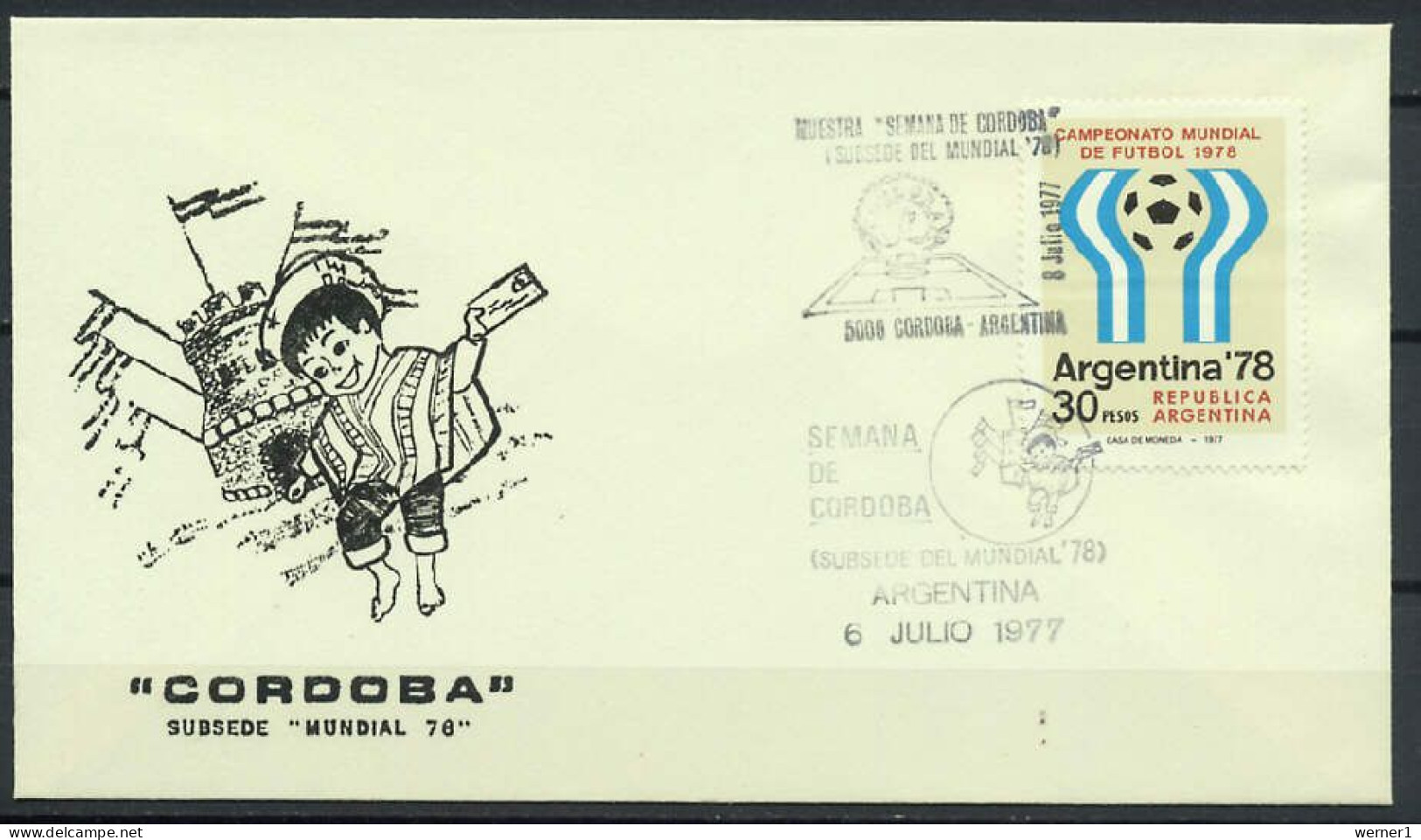 Argentina 1977 Football Soccer World Cup Commemorative Cover - 1978 – Argentine