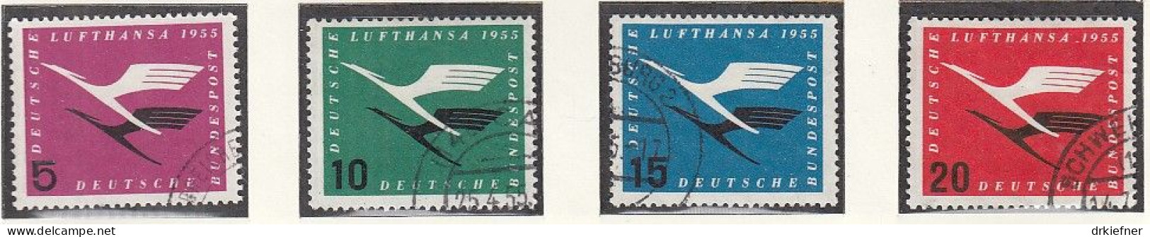 BRD  205-208, Gestempelt, Lufthansa, 1955 - Gebruikt