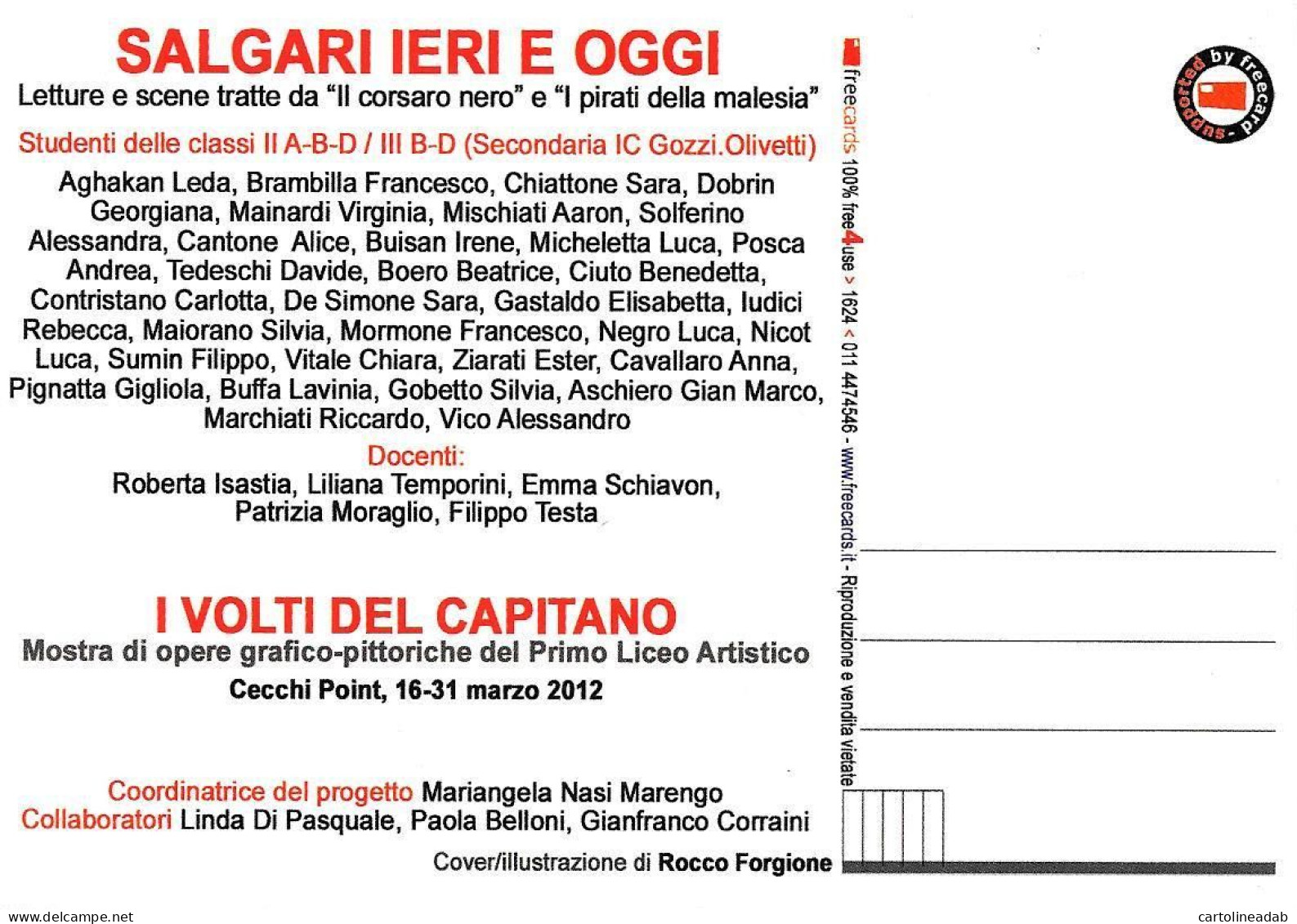 [MD9706] CPM - EMILO SALGARI MOMENTI SALGARIANI - FREECARDS 1624 - PERFETTA - Non Viaggiata - Contes, Fables & Légendes