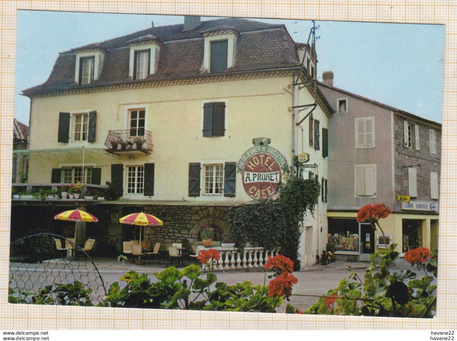 8AK4117 SOUSCEYRAC HOTEL PRUNET  2 SCANS - Sousceyrac