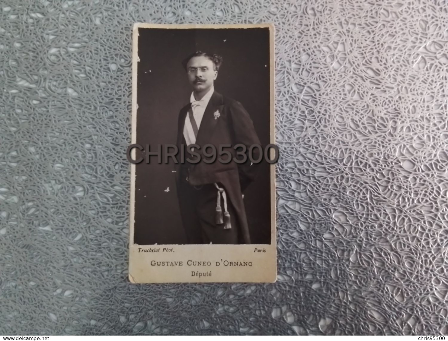 PHOTO CDV 19 EME SIECLE - GUSTAVE CUNEO D’ORNANO DEPUTE CHARENTE HOMME POLITIQUE BONAPARTISTE - MEDAILLE - PARIS - Alte (vor 1900)