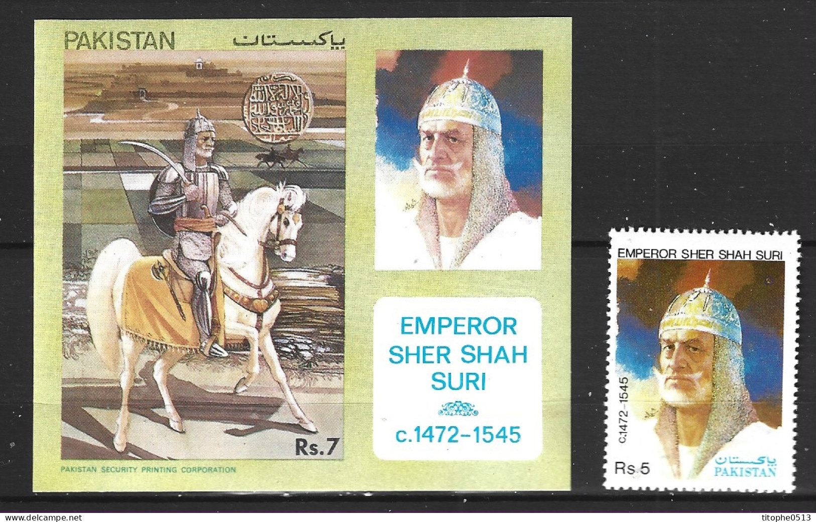 PAKISTAN. N°792F + BF 5 De 1992. Empereur Sher Shah Suri. - Pakistán