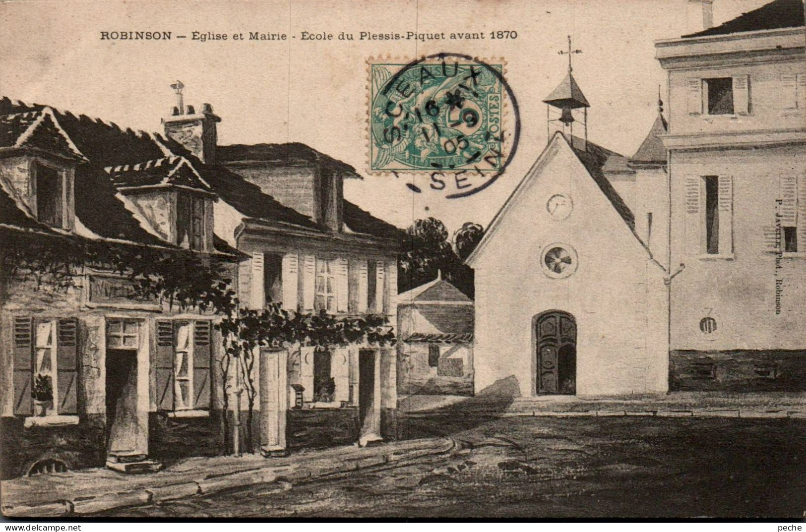 N°2409 W -cpa Robinson -église Et Mairie- - Autres & Non Classés