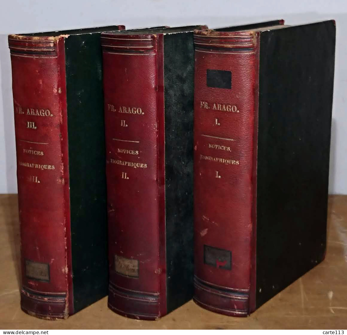 ARAGO FRANCOIS  - NOTICES BIOGRAPHIQUES - 3 VOLUMES - TOMES I A III - 1801-1900