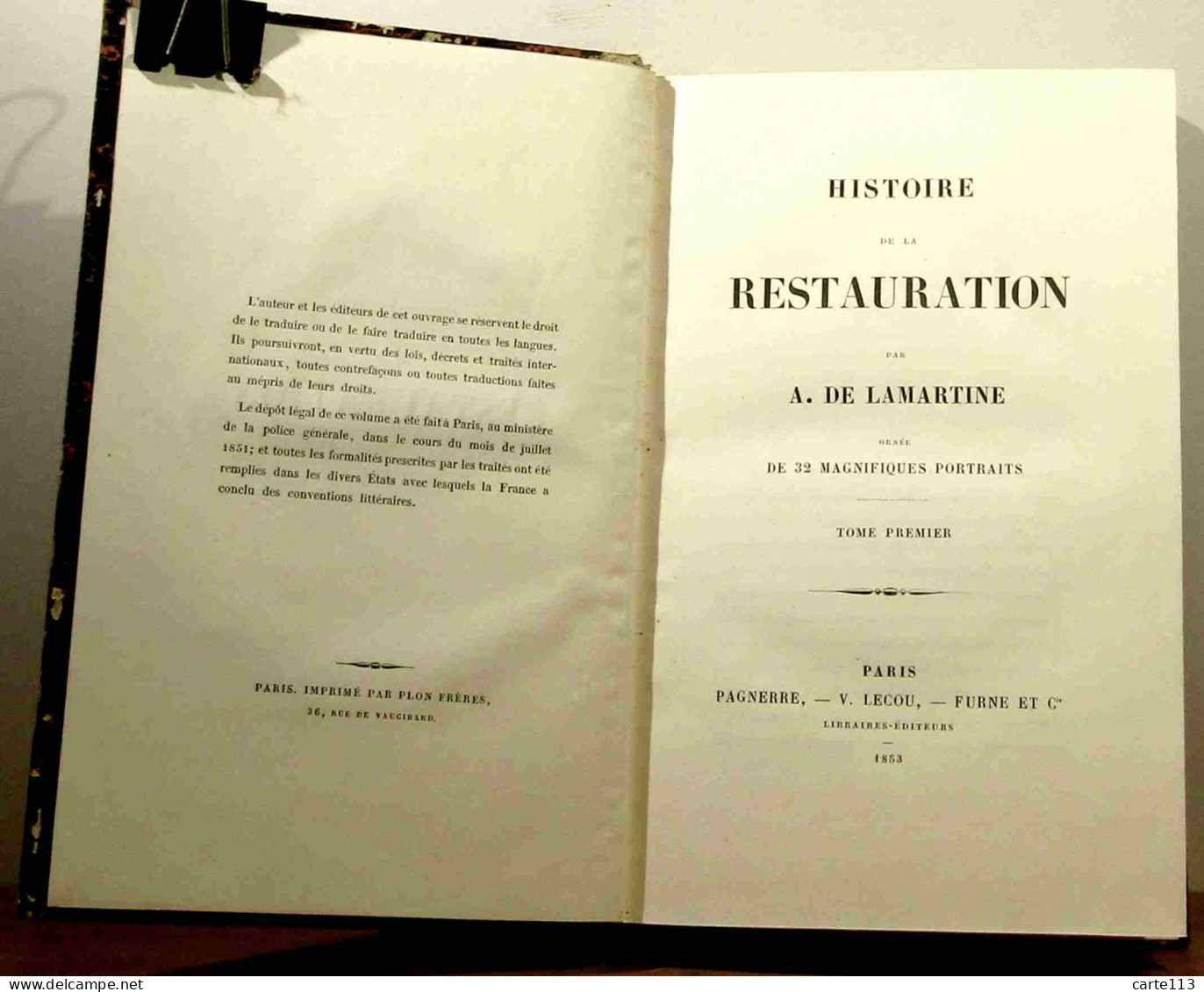 LAMARTINE Alphonse De - HISTOIRE DE LA RESTAURATION - 8 TOMES - 1801-1900