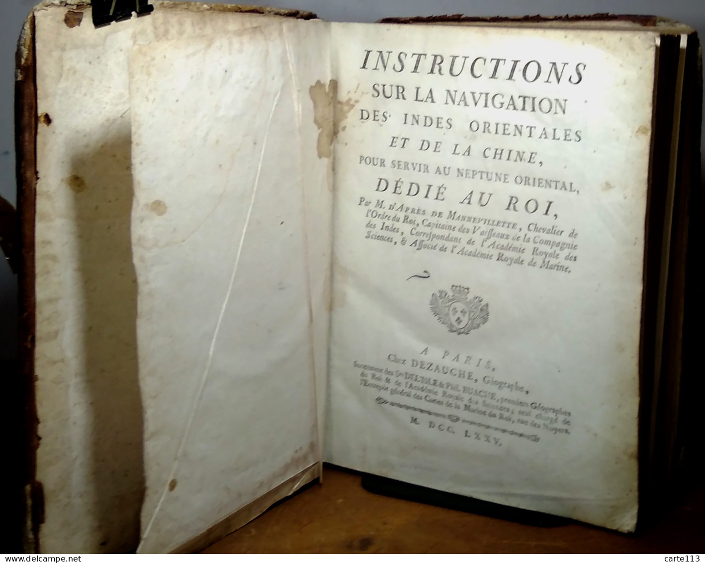 APRES  DE MANNEVILLETTE Jean Baptiste D' - INSTRUCTIONS SUR LA NAVIGATION DES INDES ORIENTALES ET DE LA CHINE, P - 1701-1800