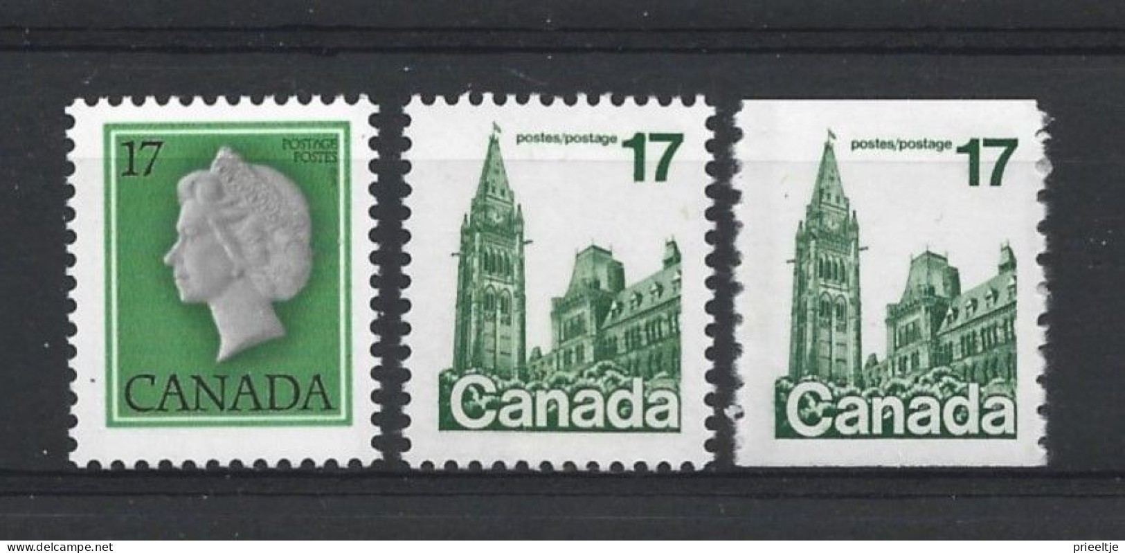 Canada 1979 Definitives Y.T. 694/695+694a ** - Nuovi