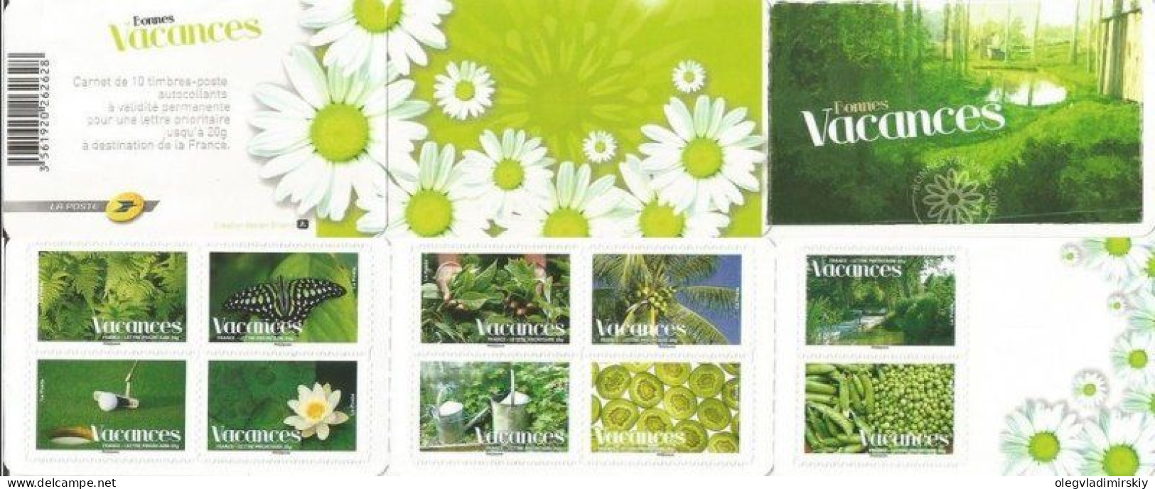 France 2008 Vacation Green Warm Summer Set Of 10 Stamps In Booklet MNH - Gelegenheidsboekjes