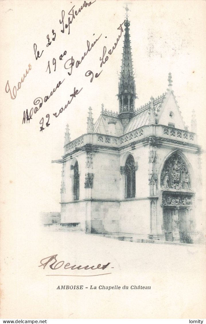 Type Sage N°83 Seul Sur Carte Postale Cachet 1900 CPA Amboise La Chapelle Du Chateau - 1877-1920: Période Semi Moderne