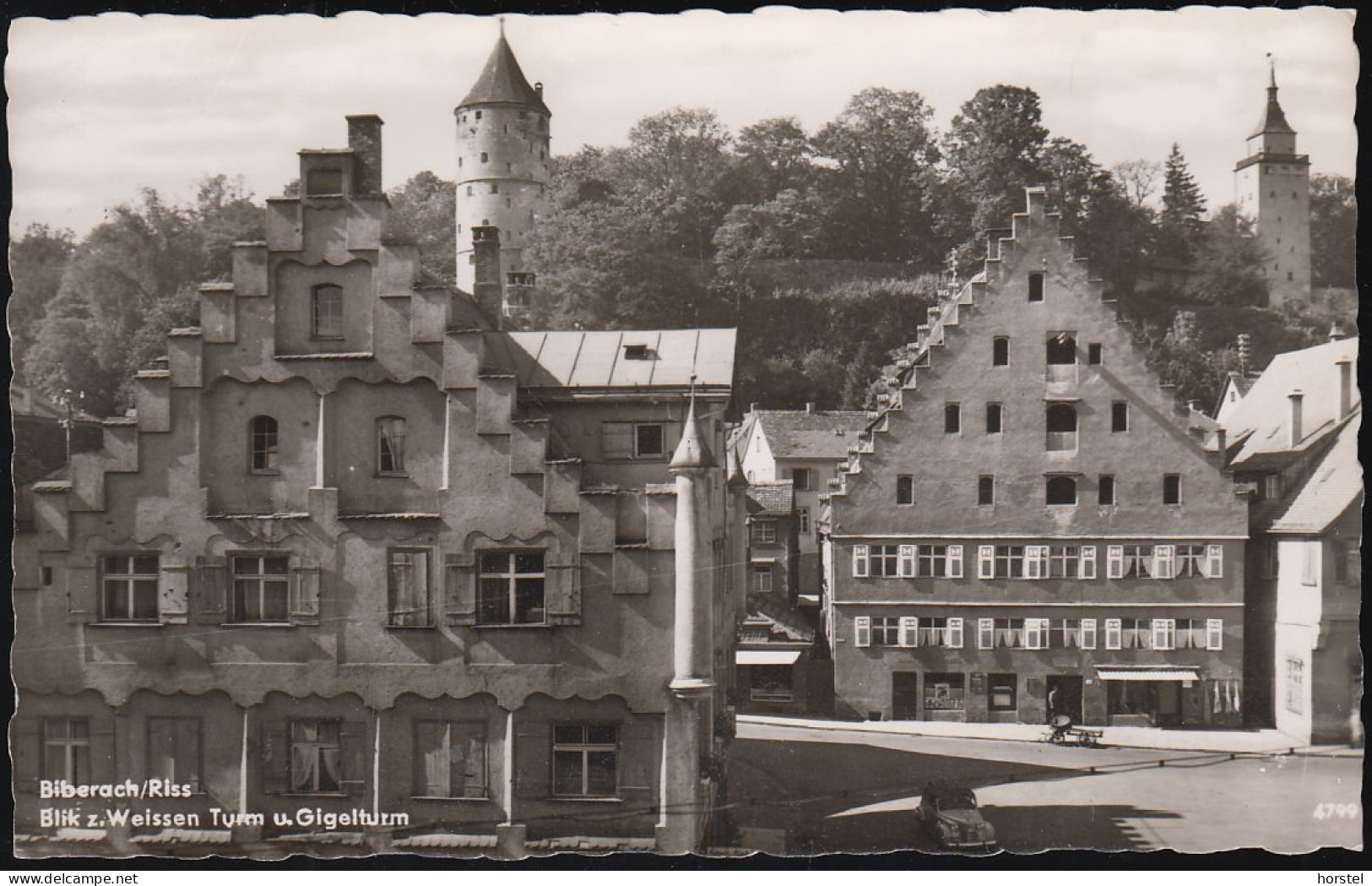 D-88400 Biberach An Der Riß - Blick Zum Weissen Turm U. Gigelturm - Car - Opel Olympia - Oldtimer - Biberach