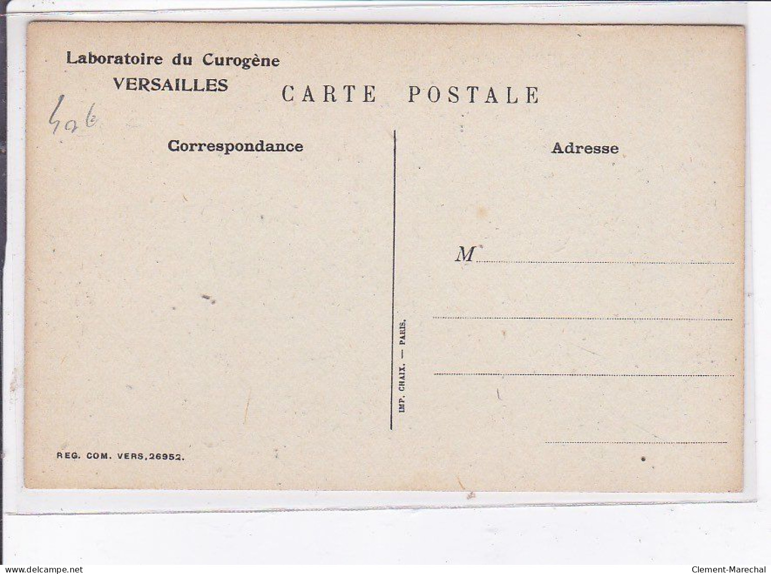 PUBLICITE : Laboratoire Du Curogène à Versailles (illustrée Par René Roussel) - Très Bon état - Publicité