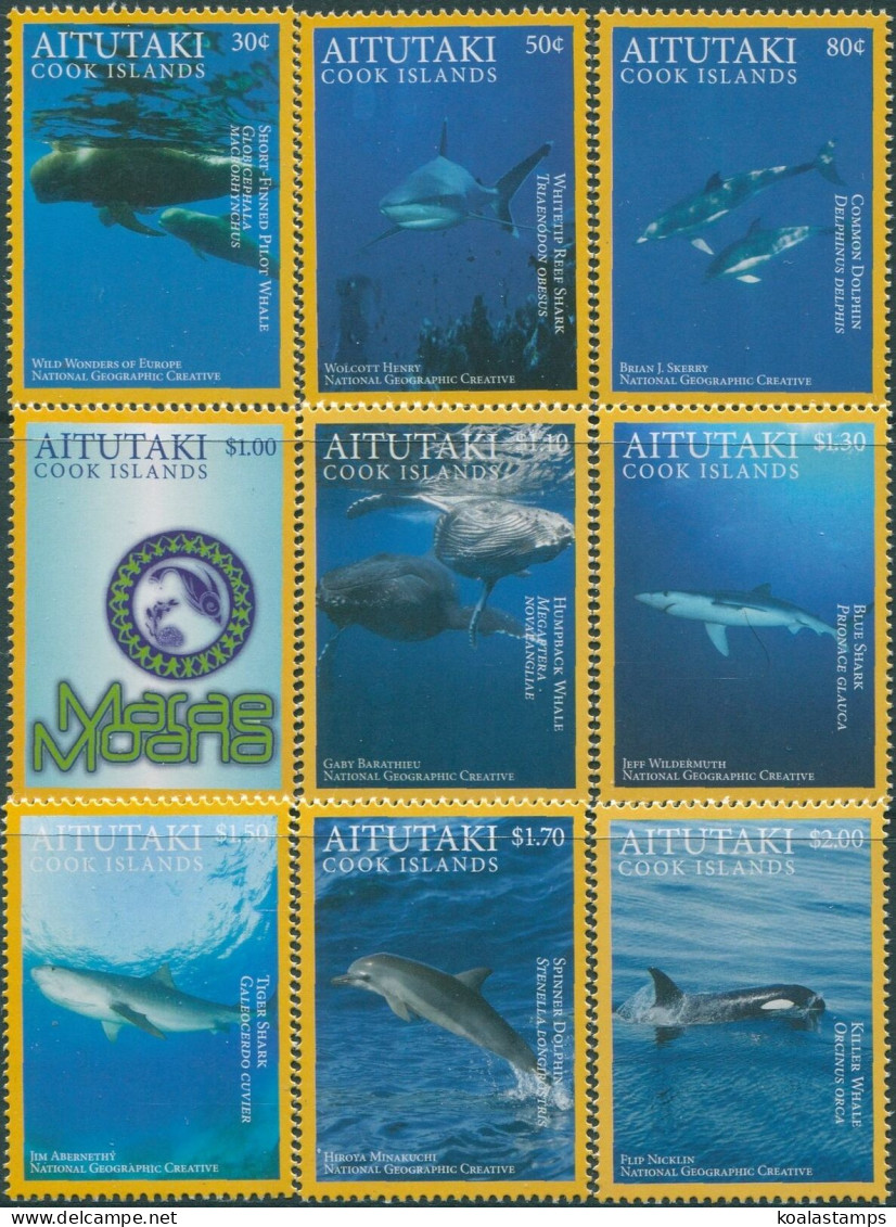 Aitutaki 2016 SG838-846 Ocean Wildlife Set MNH - Cookeilanden
