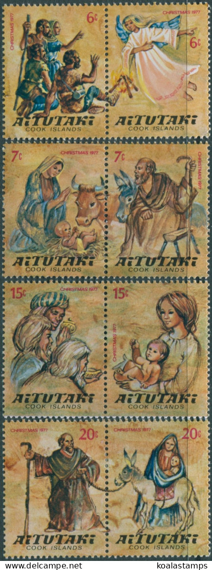 Aitutaki 1977 SG230-237 Christmas Set MNH - Cookeilanden