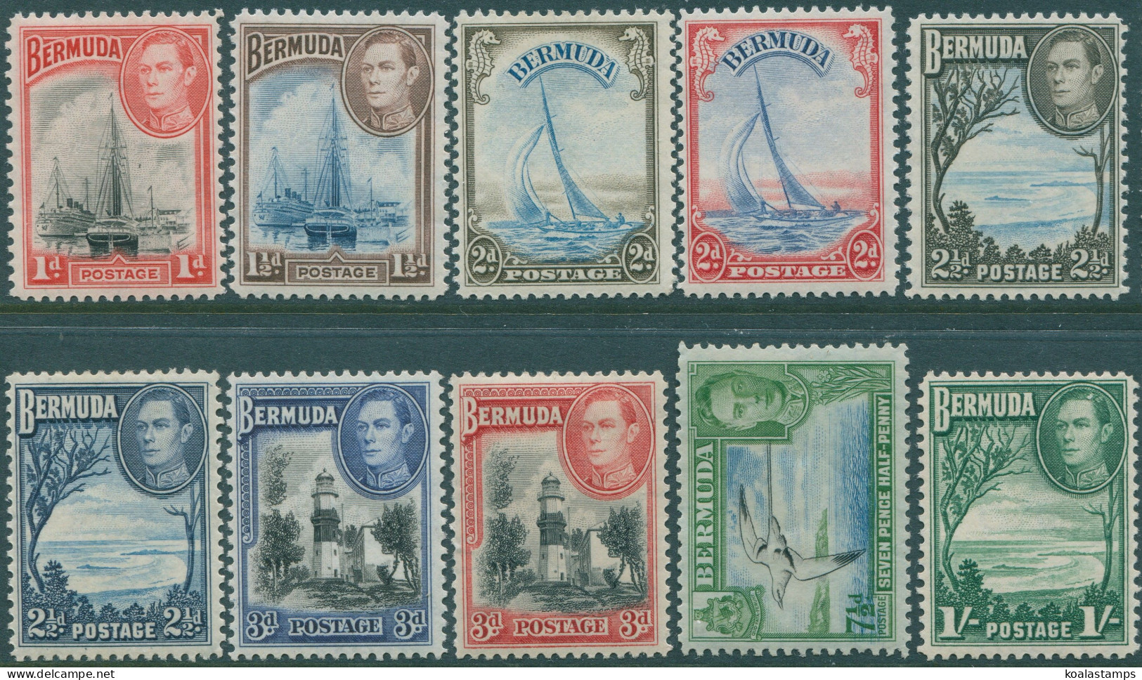 Bermuda 1938 SG110-115 KGVI Scenes Set MLH - Bermudes