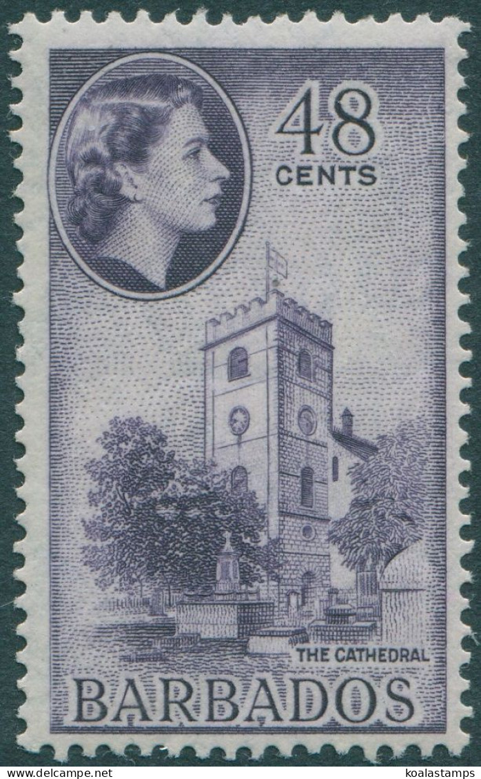 Barbados 1953 SG317 48c QEII Cathedral MLH - Barbades (1966-...)