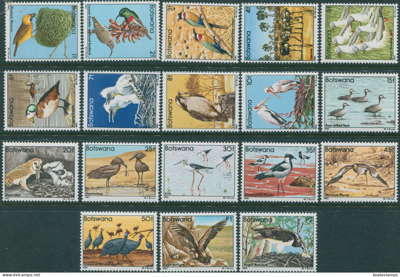 Botswana 1982 SG515-532 Birds Set MNH - Botswana (1966-...)