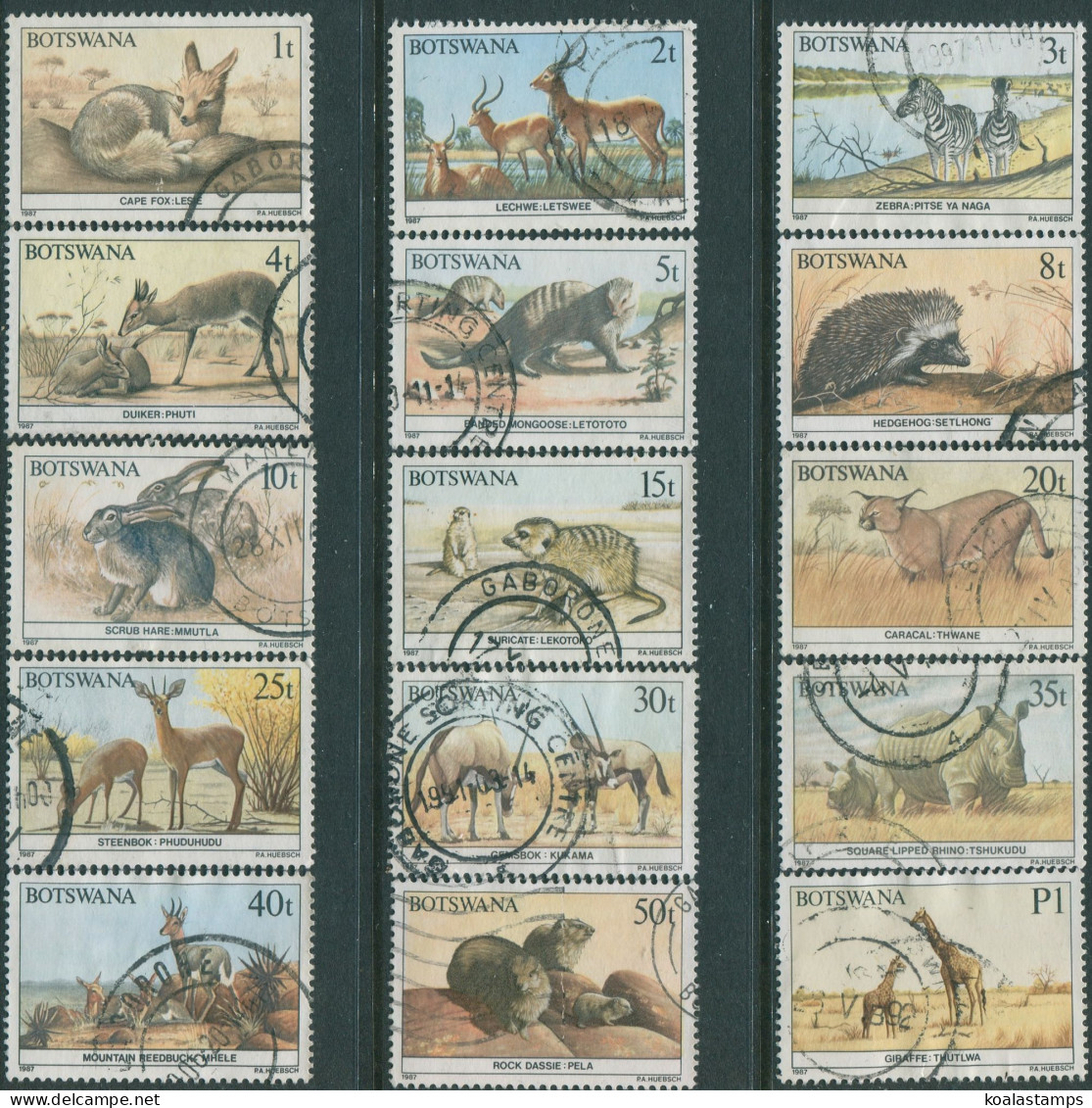 Botswana 1987 SG619-635 Animals (15) FU - Botswana (1966-...)