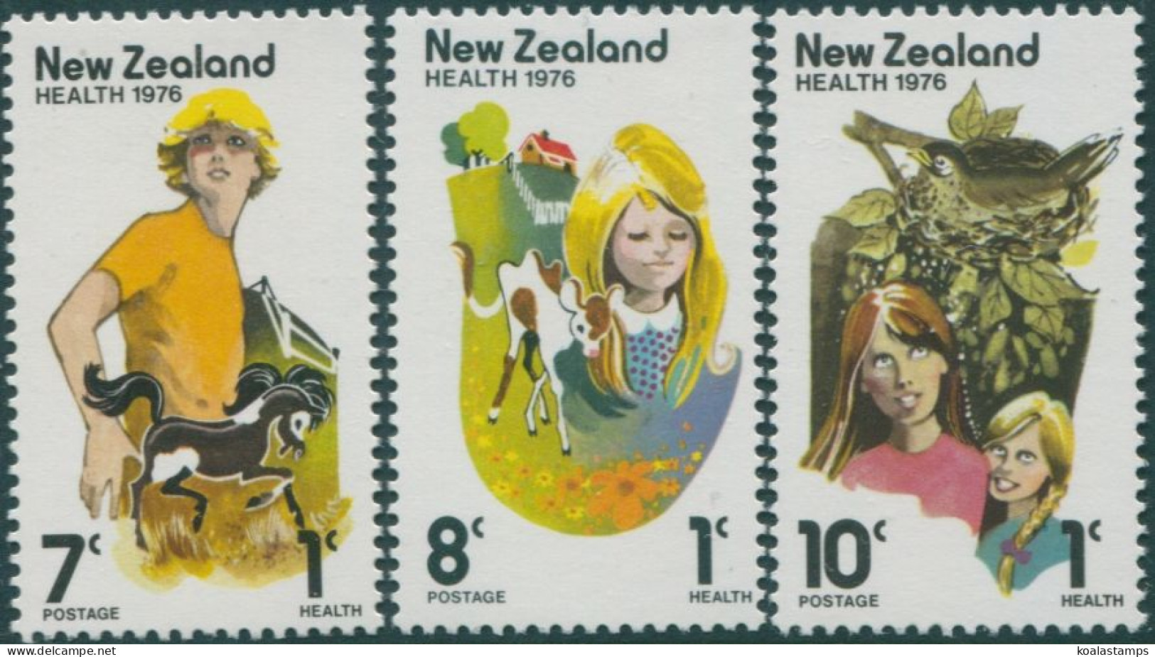 New Zealand 1976 SG1125-1127 Children Animals Health Set MNH - Sonstige & Ohne Zuordnung