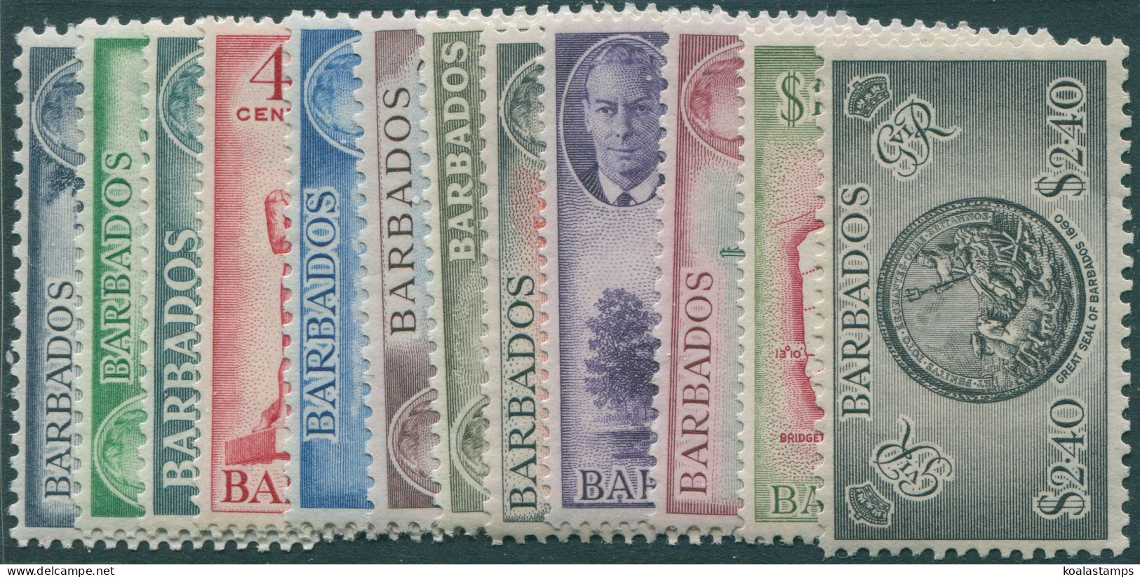 Barbados 1950 SG271-282 KGVI Scenes Set MNH - Barbades (1966-...)