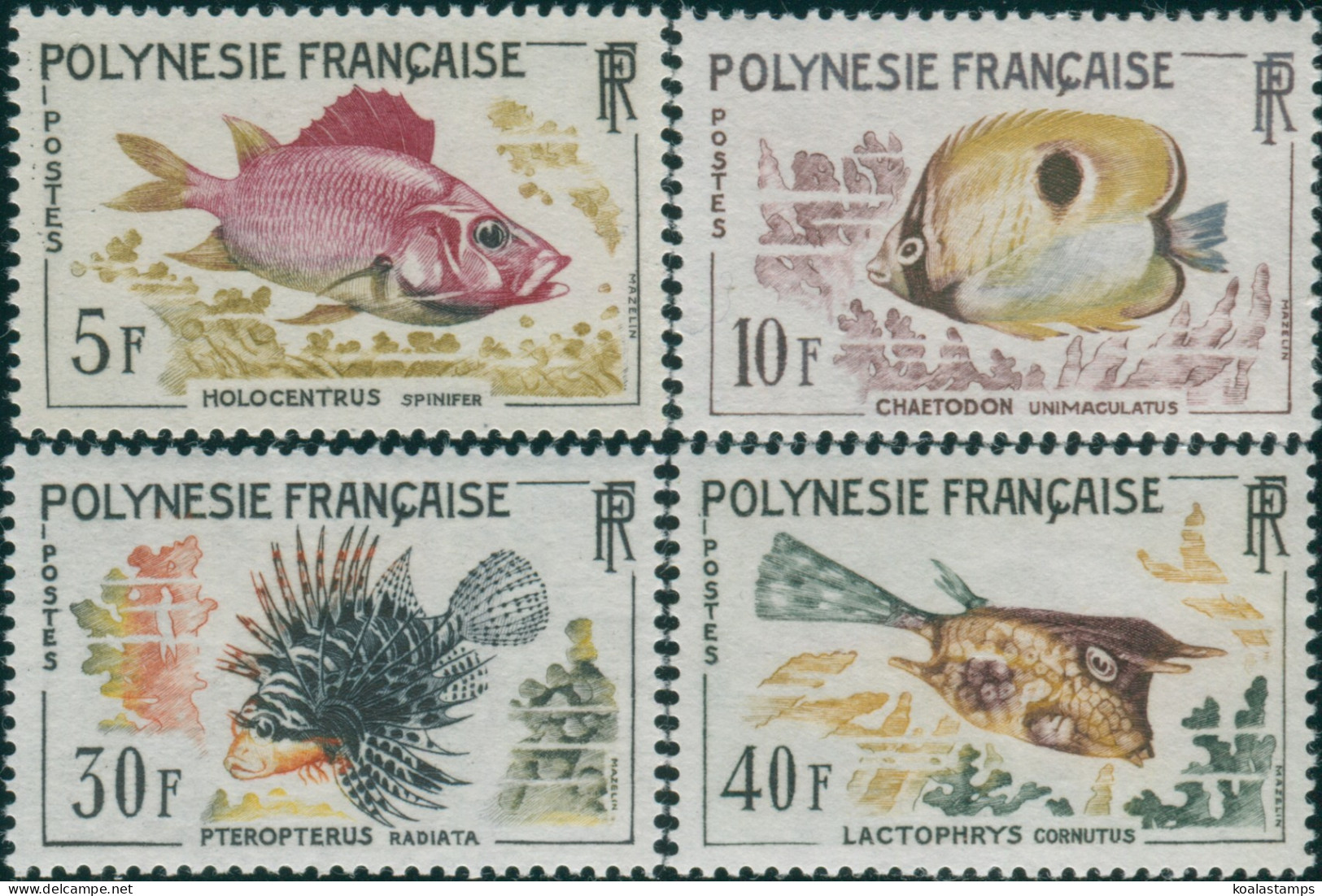 French Polynesia 1962 Sc#199-202,SG24-27 Fish Set MNH - Sonstige & Ohne Zuordnung