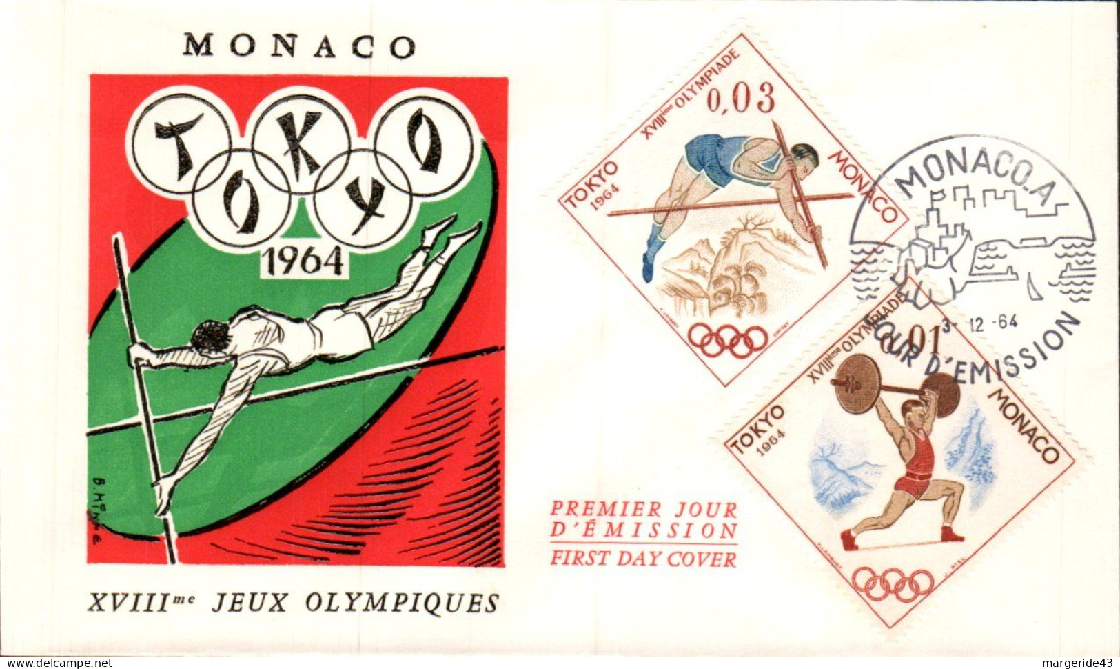 MONACO  FDC 1964 J O TOKYO - Zomer 1964: Tokyo