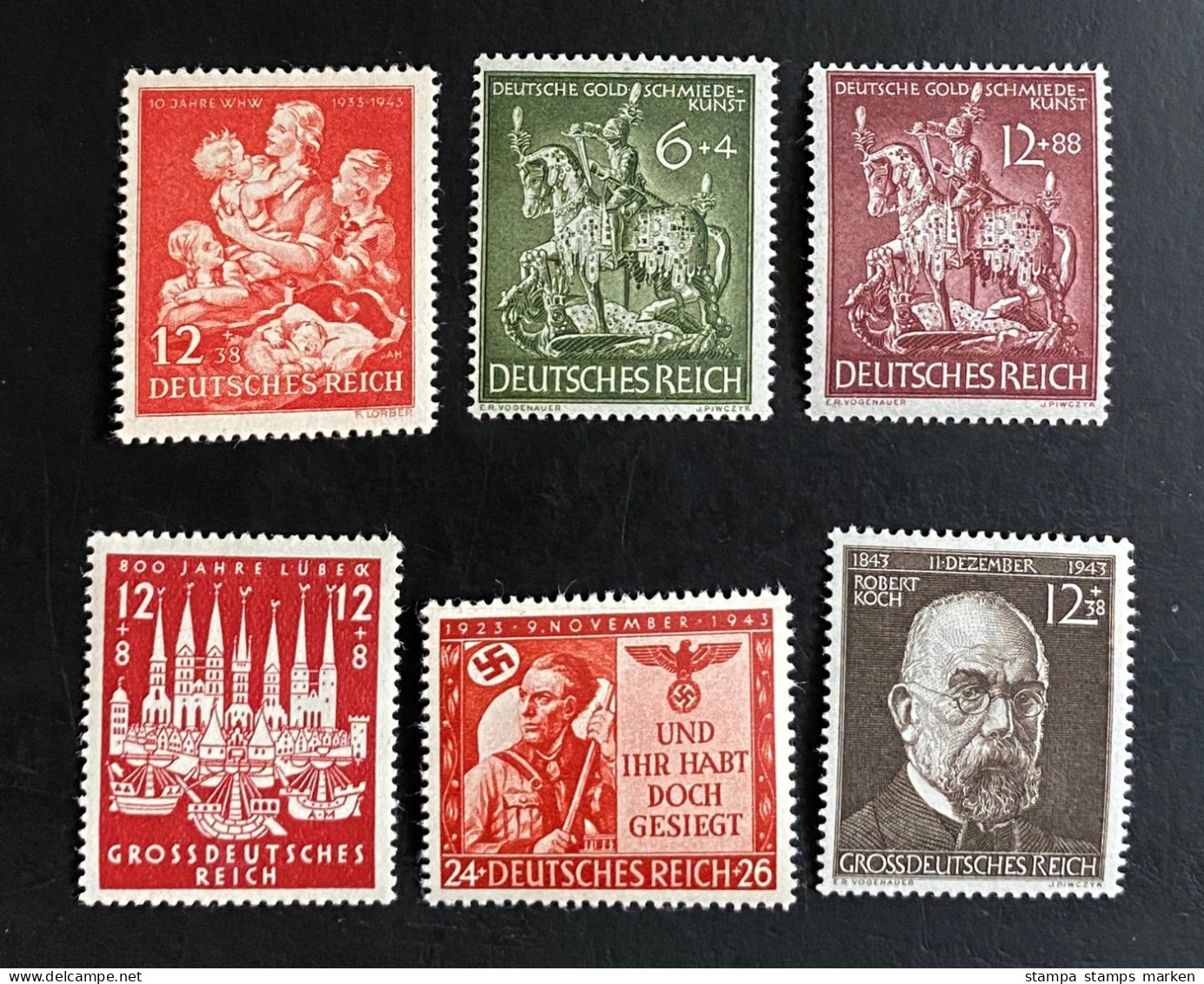 Deutsches Reich 1943/44 Mi. 859, 860 -61, 862, 863, 864  Postfrisch/** MNH - Ongebruikt