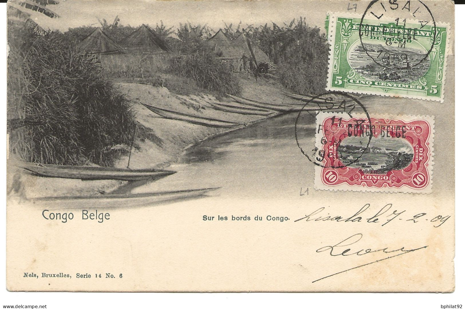 !!! CONGO, CPA DE 1909, DÉPART DE LISALA POUR BRUXELLES (BELGIQUE) - Lettres & Documents