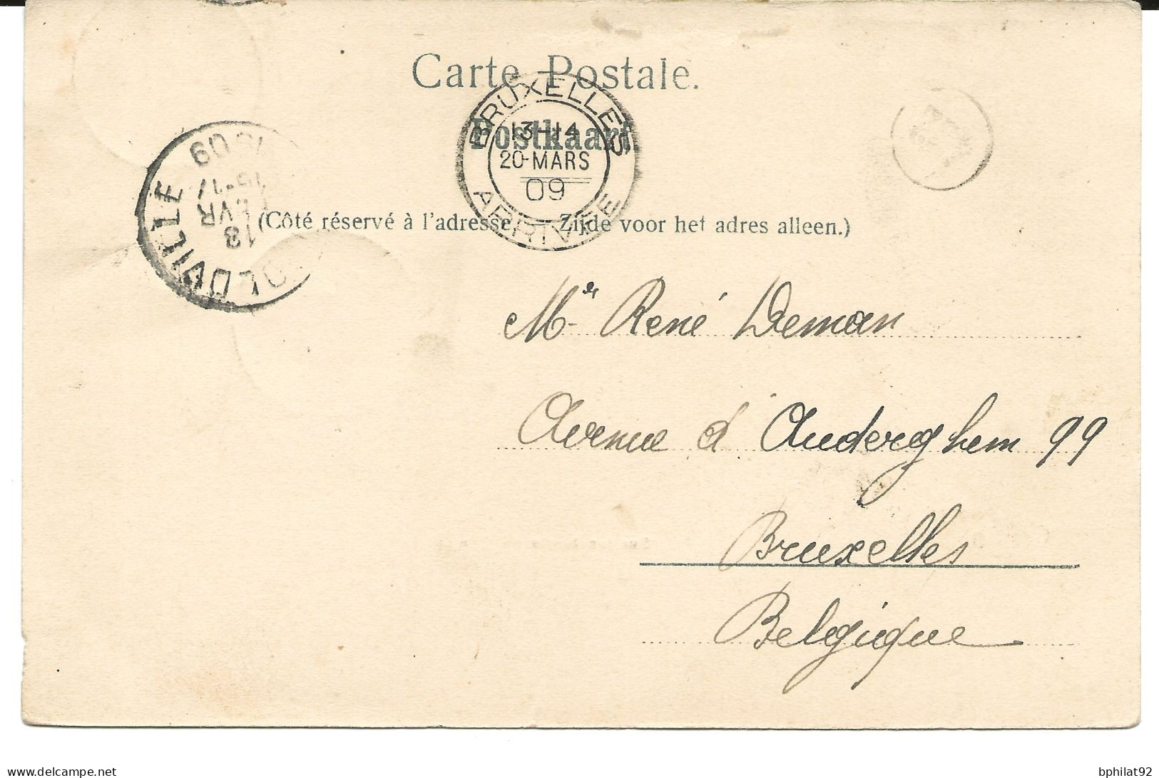 !!! CONGO, CPA DE 1909, DÉPART DE LISALA POUR BRUXELLES (BELGIQUE) - Brieven En Documenten