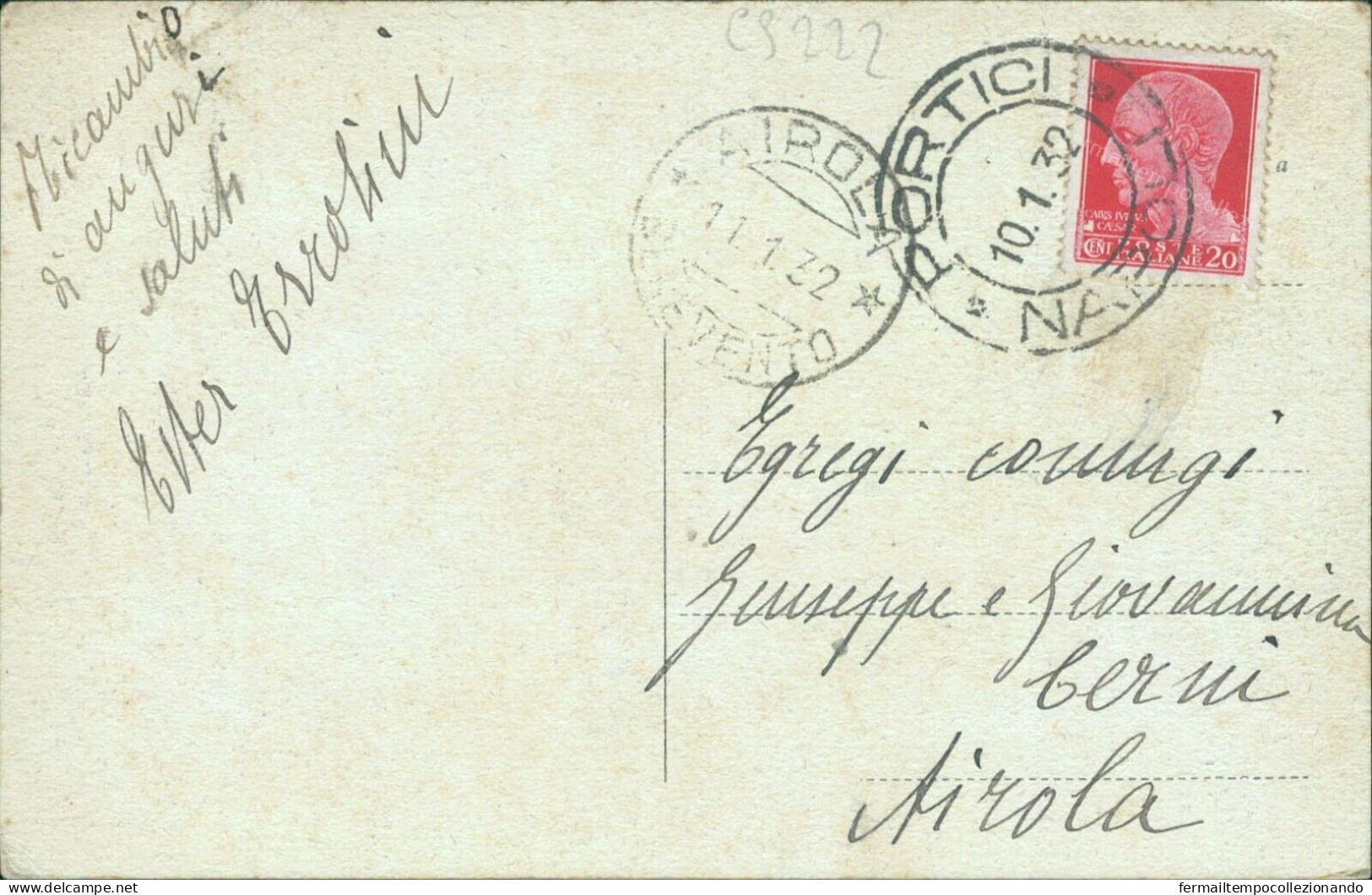 Cs222 Cartolina Portici Palazzo Reale Provincia Di Di Napoli 1932 - Napoli (Napels)