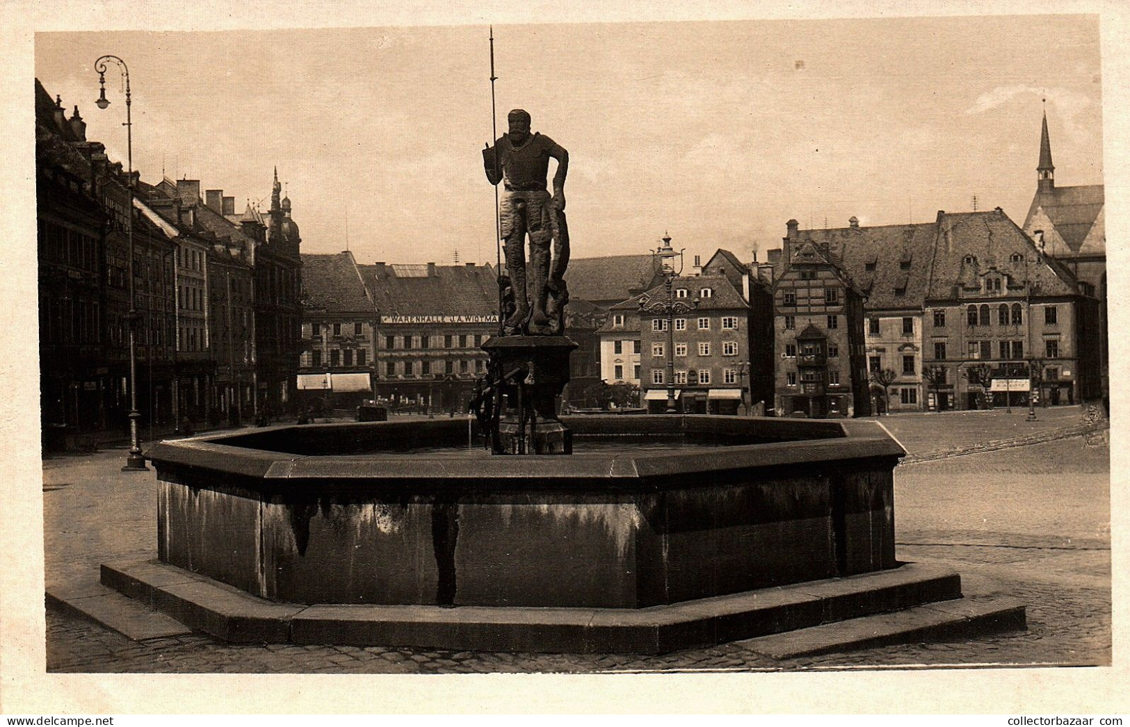 Postcard  Austria Real Photo AK Eger, Markt Mit Brunnen "Wastl" Buch - Kunst- - Other & Unclassified