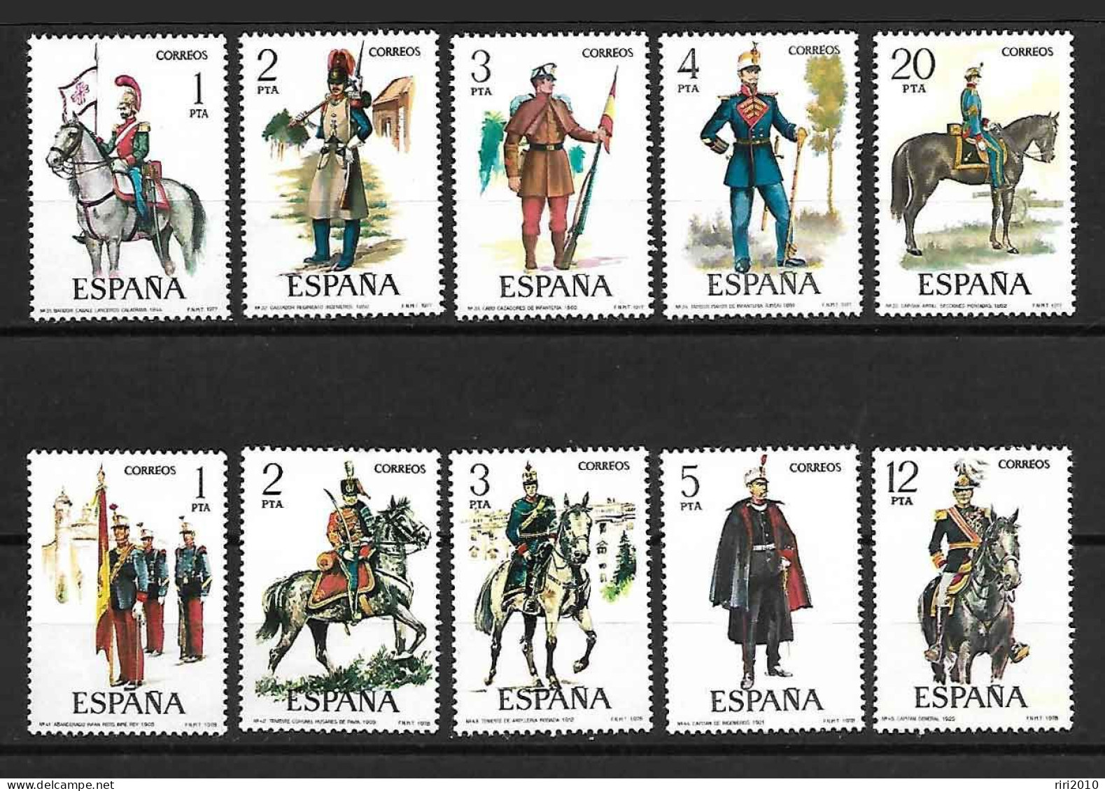 Espagne - Uniformes Militaires - 2 Séries Complètes 1977 & 1978 - MNH - Unused Stamps