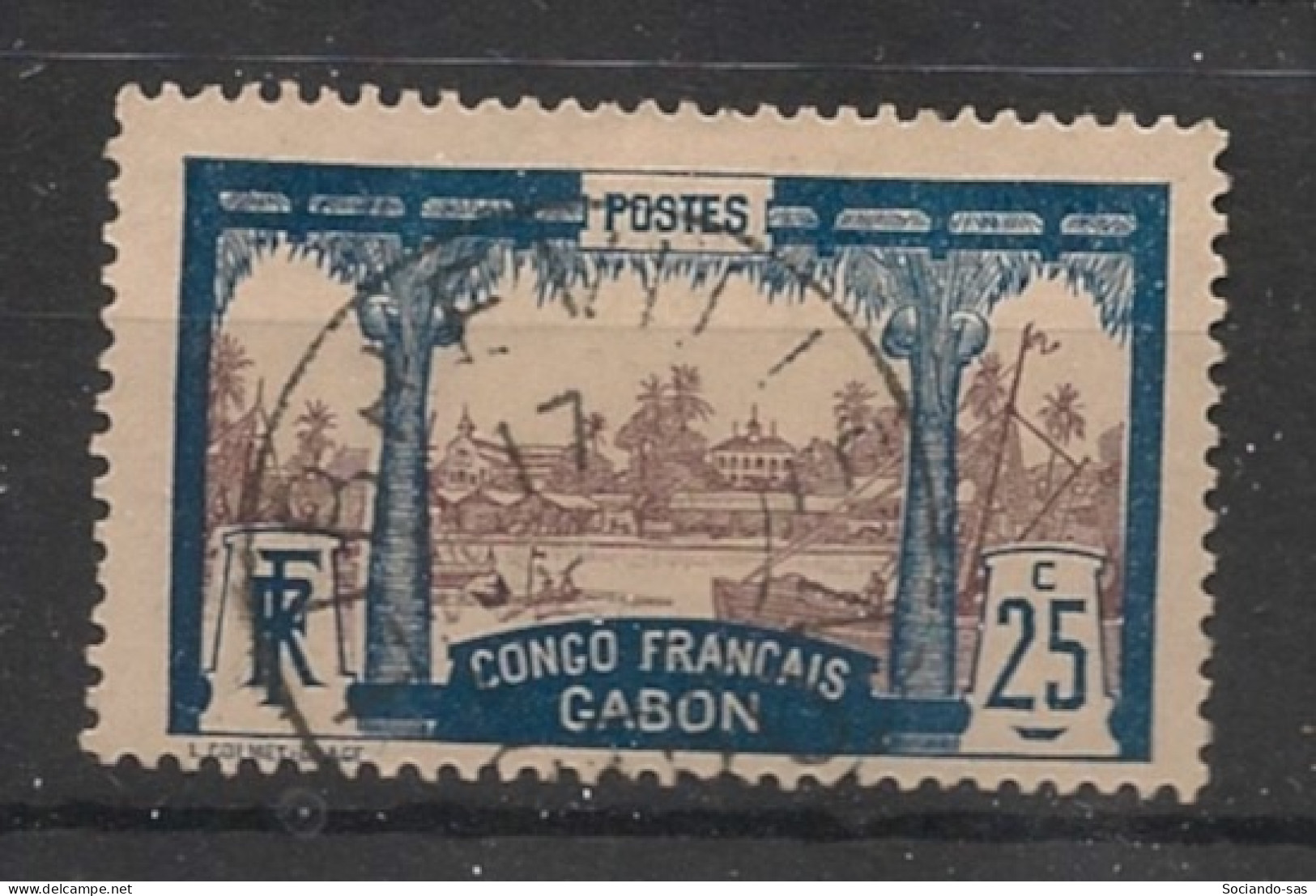 GABON - 1910 - N°YT. 39 - Libreville 25c Bleu - Oblitéré / Used - Usati