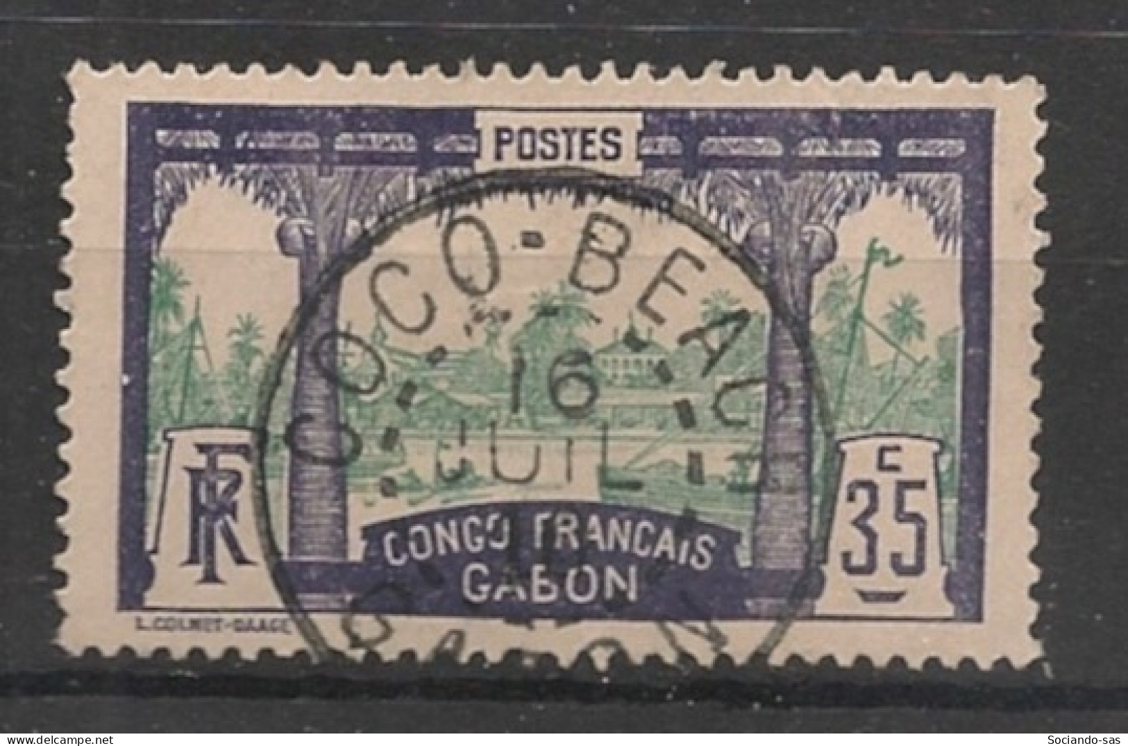 GABON - 1910 - N°YT. 41 - Libreville 35c Violet - Oblitéré / Used - Usados