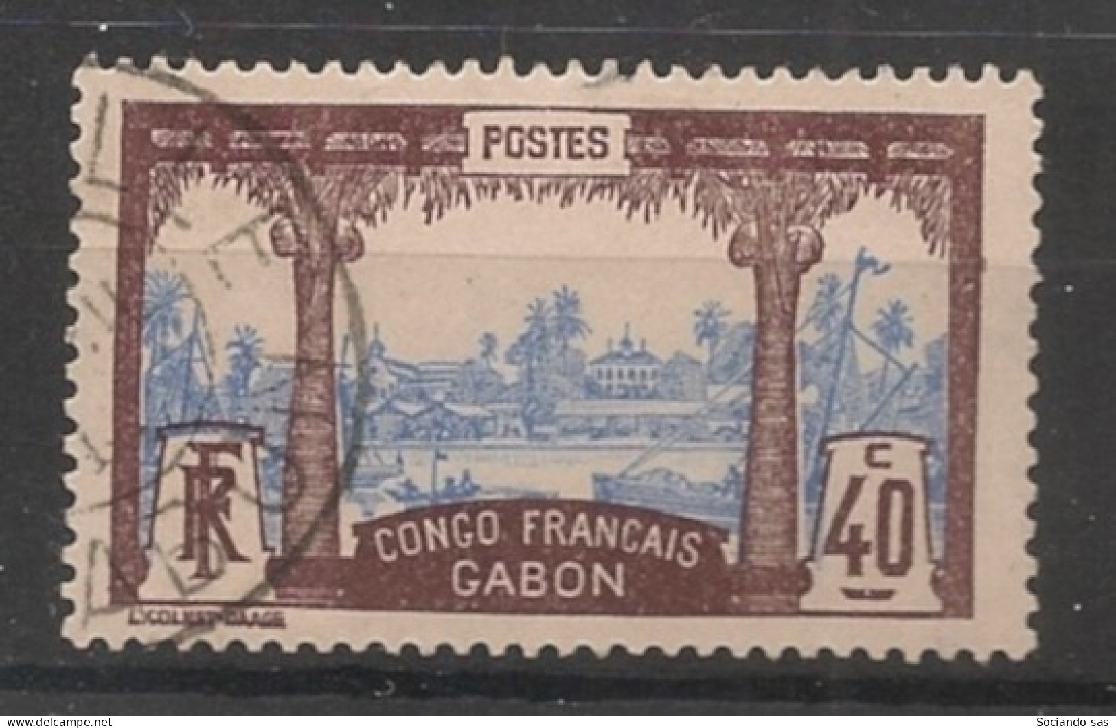 GABON - 1910 - N°YT. 42 - Libreville 40c Brun - Oblitéré / Used - Gebruikt