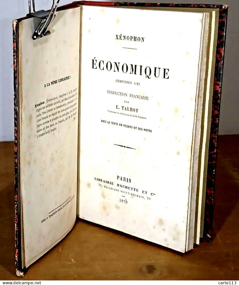 XENOPHON  - ECONOMIQUE - CHAPITRES I-XI - 1801-1900