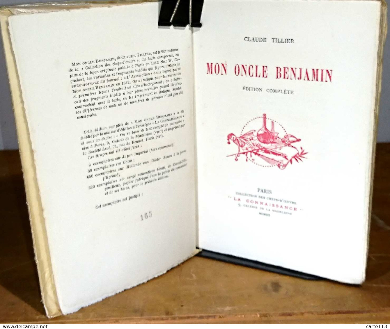 TILLIER Claude    - MON ONCLE BENJAMIN - EDITION COMPLETE - 1901-1940